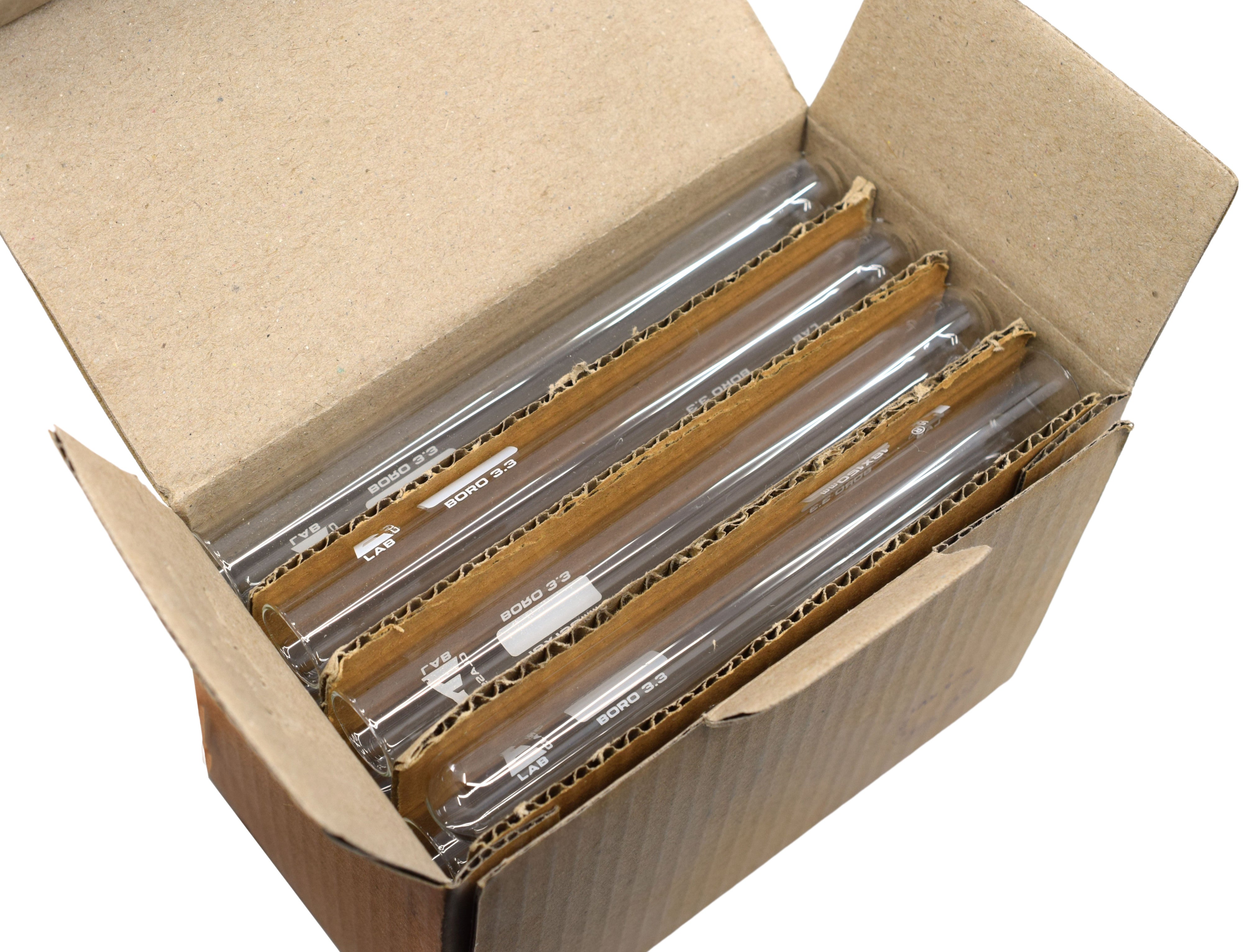 24-Pack Rimless Light-Wall Test Tubes with Marking Spot, 25mL, 18 x 150mm, Borosilicate Glass