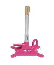Pink Natural Gas Bunsen Burner with Cast Iron StabiliBase and Flame Stabilizer