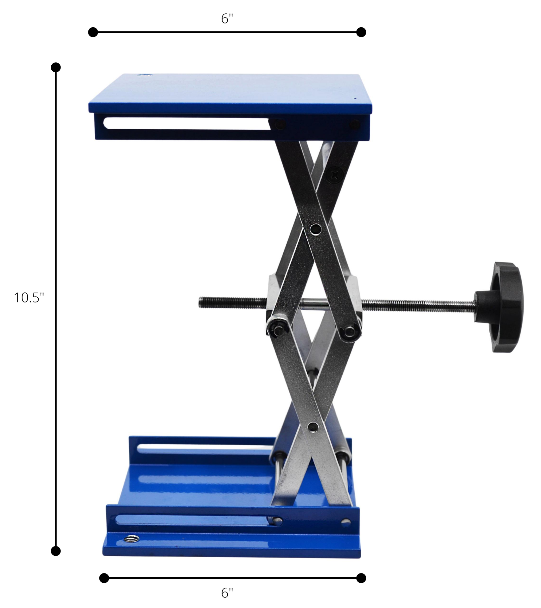 Premium Aluminum Scissor Jack with Hand Crank, 10.5" Extension