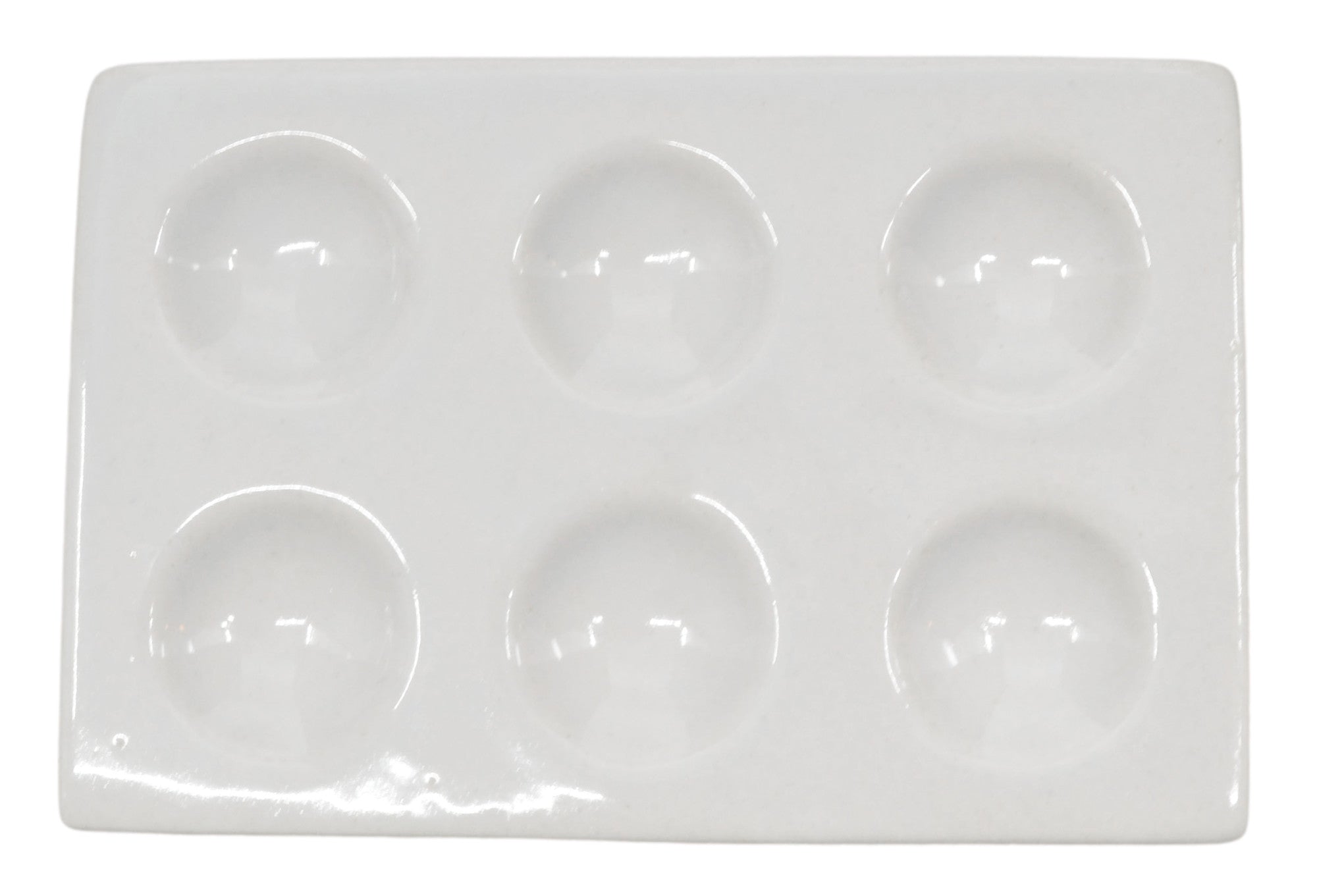 6-Well Glazed Porcelain Spot Plate, 4 x 2.8 inch