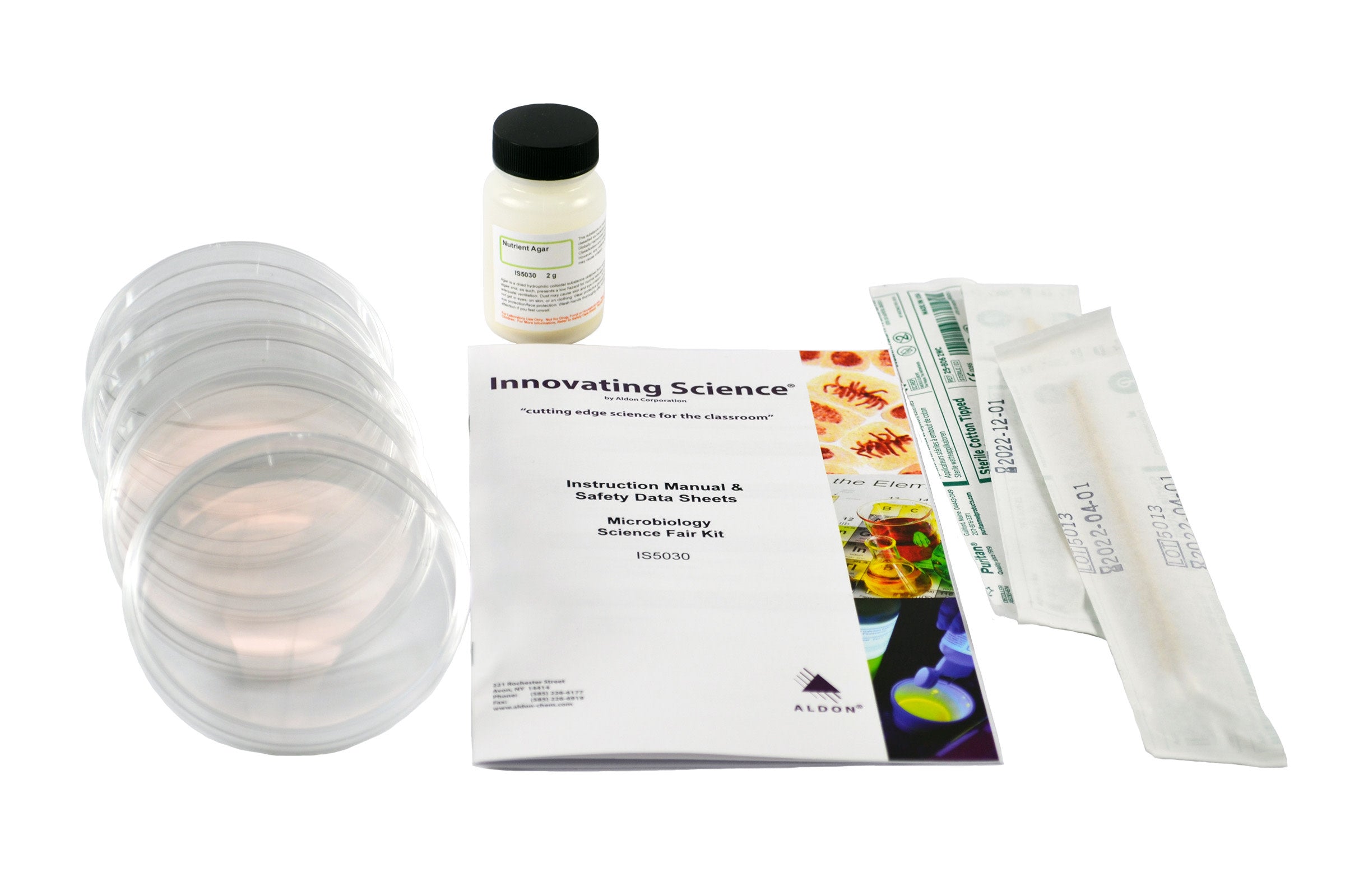 Microbiology Science at Home Kit with Agar, Petri Dishes, Swabs and Instructions
