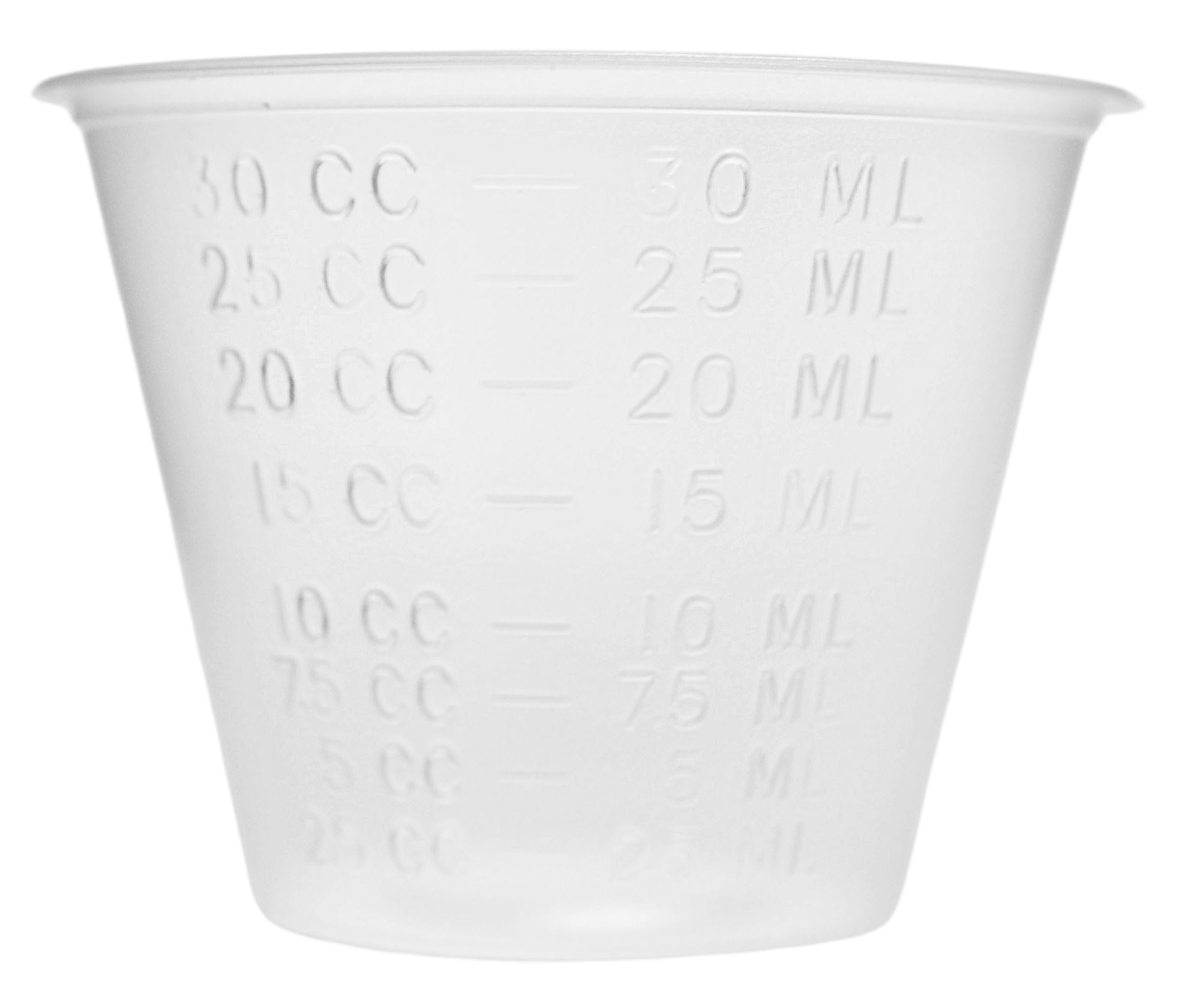 5-Pack Polypropylene Cup and Scoop Set, 25mL Cups and 2.5mL Scoops