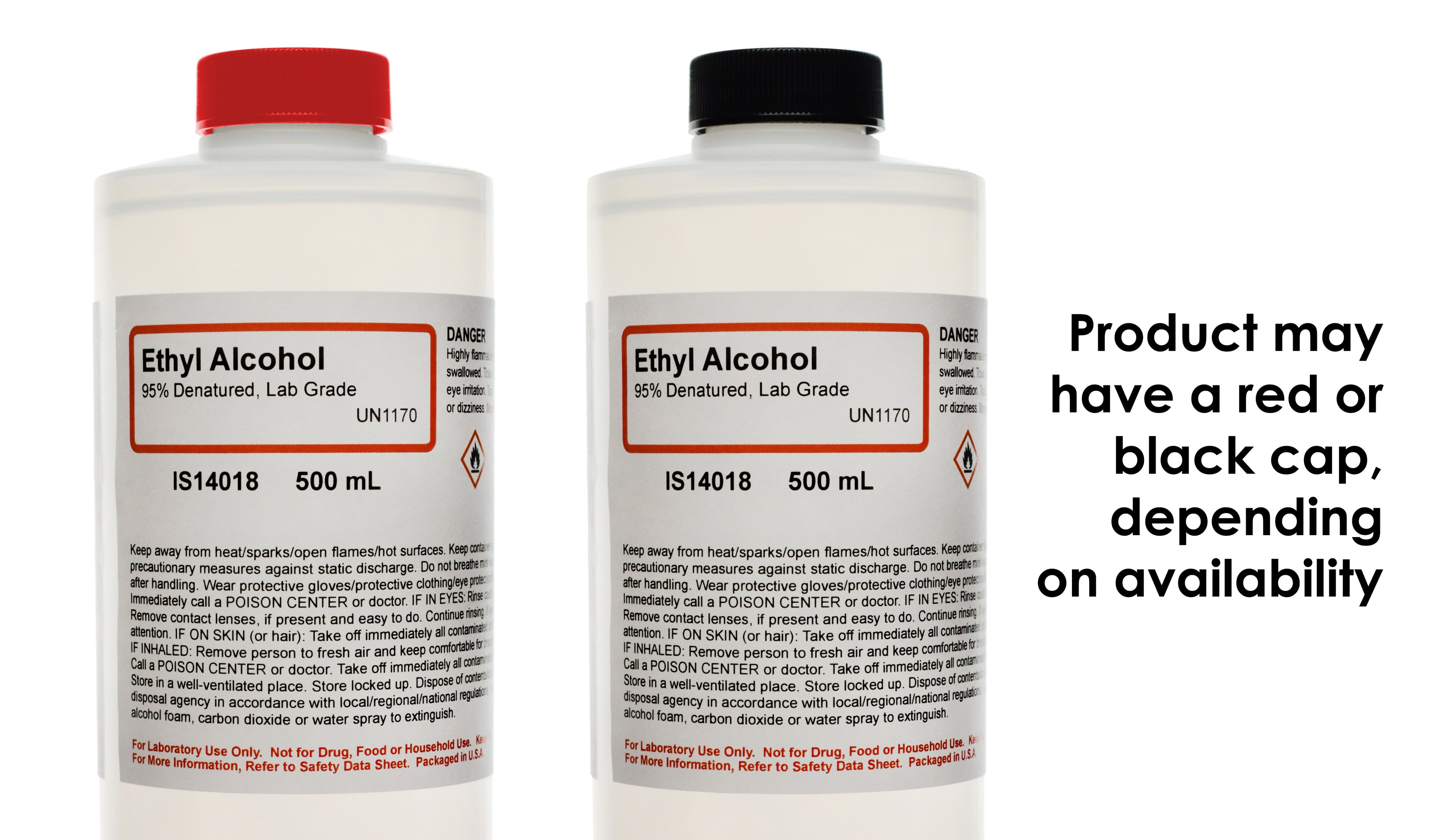 39-Bottle Case of Laboratory Grade 95% Denatured Ethyl Alcohol, 500mL