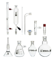 9-Piece Organic Chemistry and Distillation Glassware Set, Borosilicate Glass