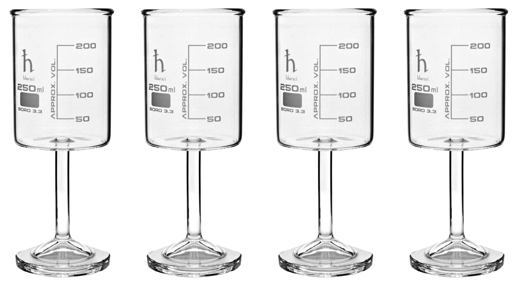 Handmade Borosilicate Glass Beaker Wine Glass, 250mL