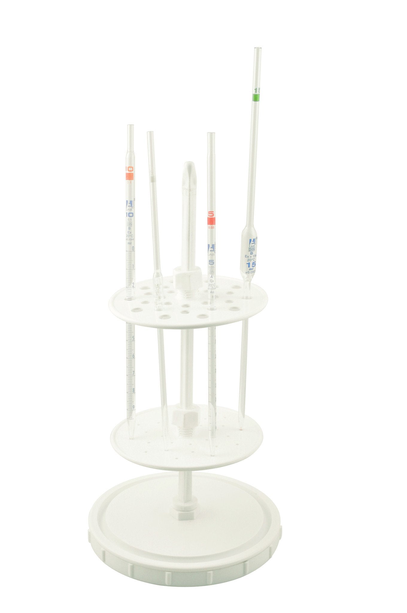 Polypropylene Pipette Stand for 28 Pipettes, Adjustable