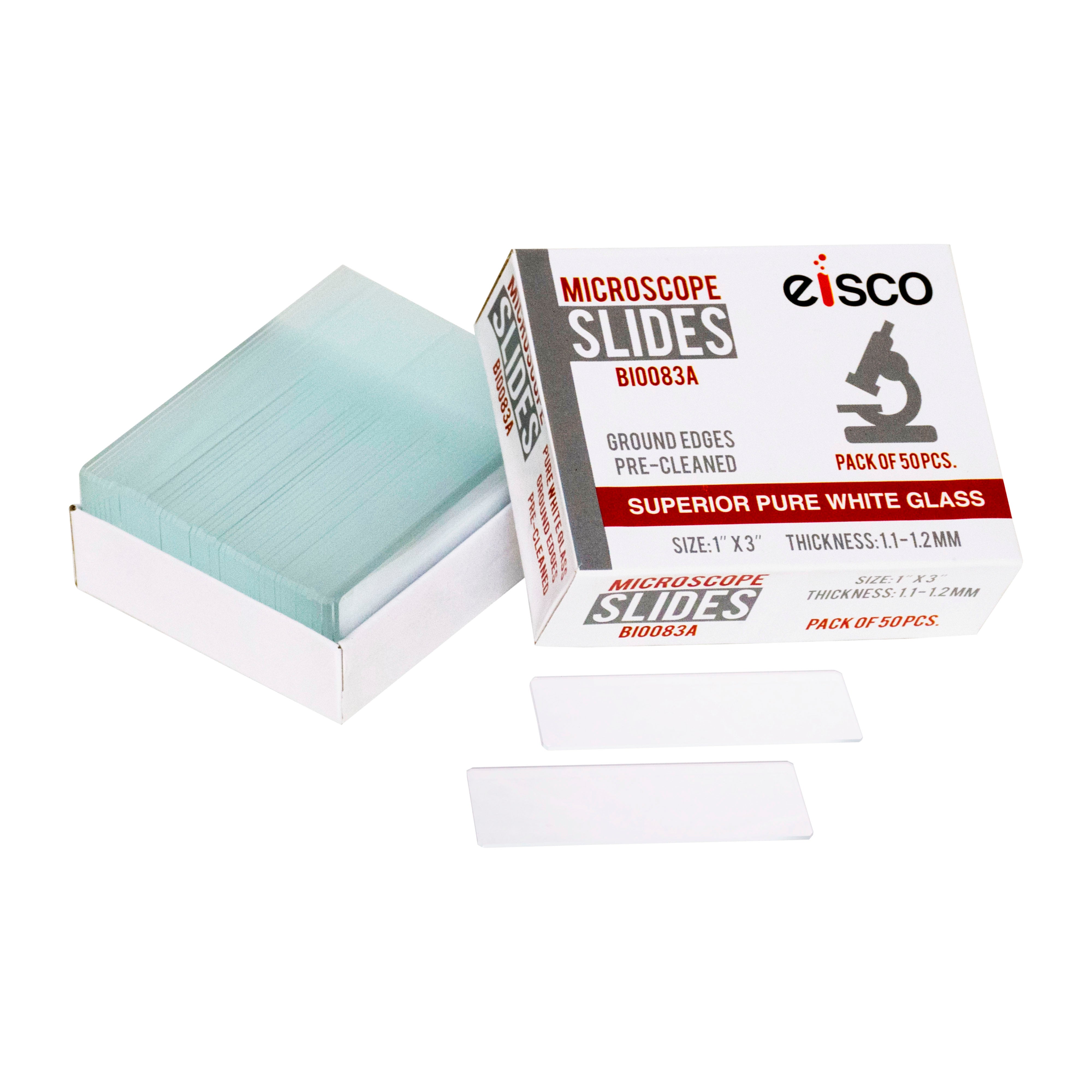Premium Blank Microscope Slides, 1 x 3", Pre-Cleaned, 50-Pack
