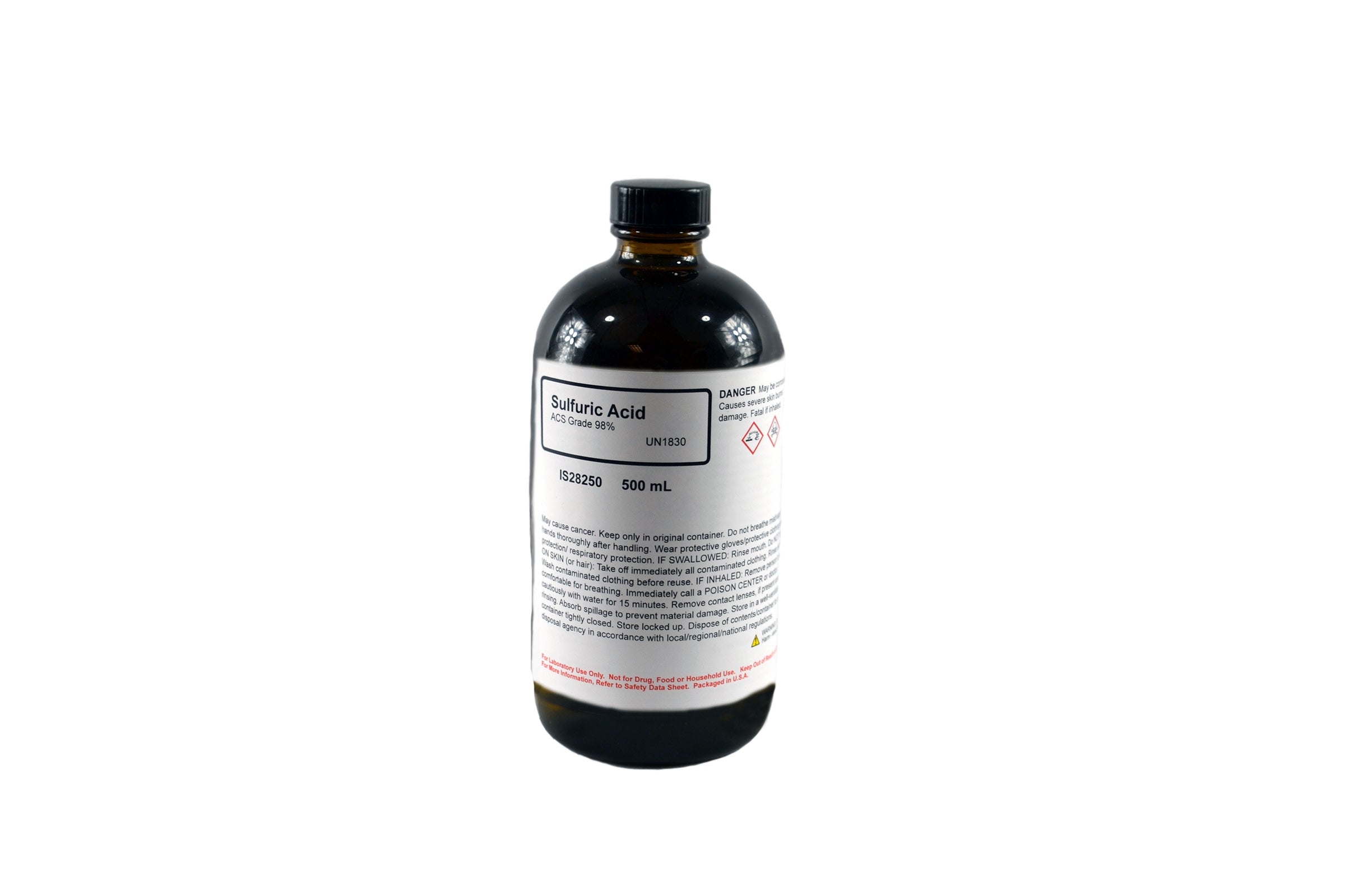 ACS Grade 98% Sulfuric Acid Concentrate Solution, 500mL