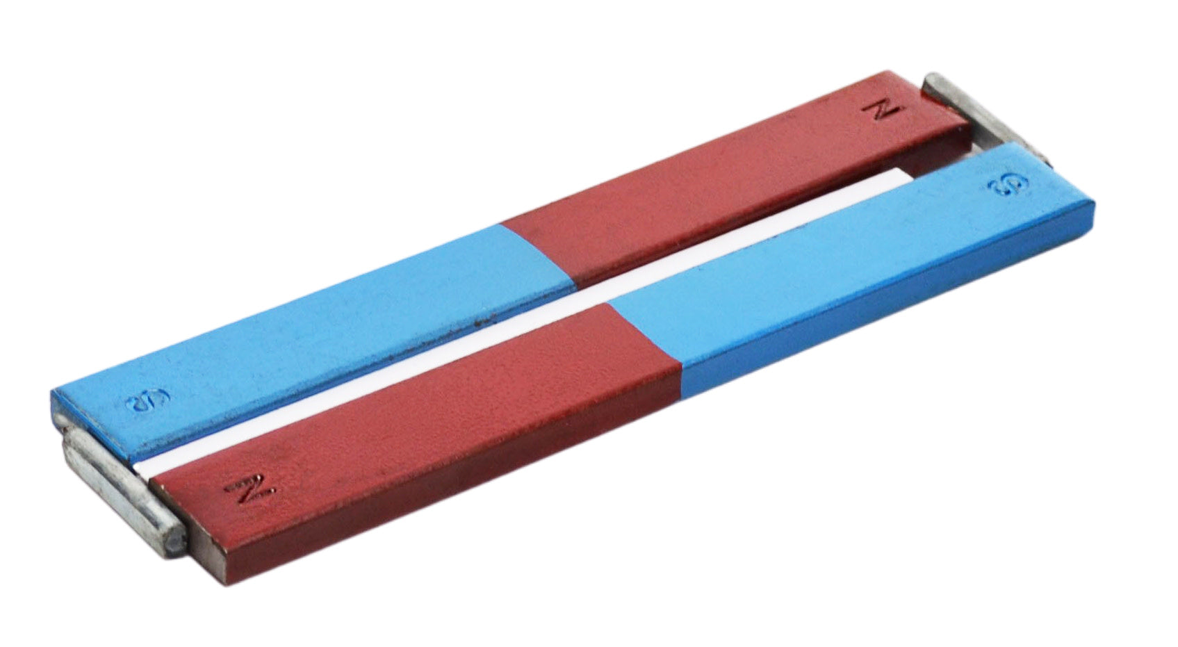 Chrome Steel Bar Magnet with Keepers, 6", 2-Pack