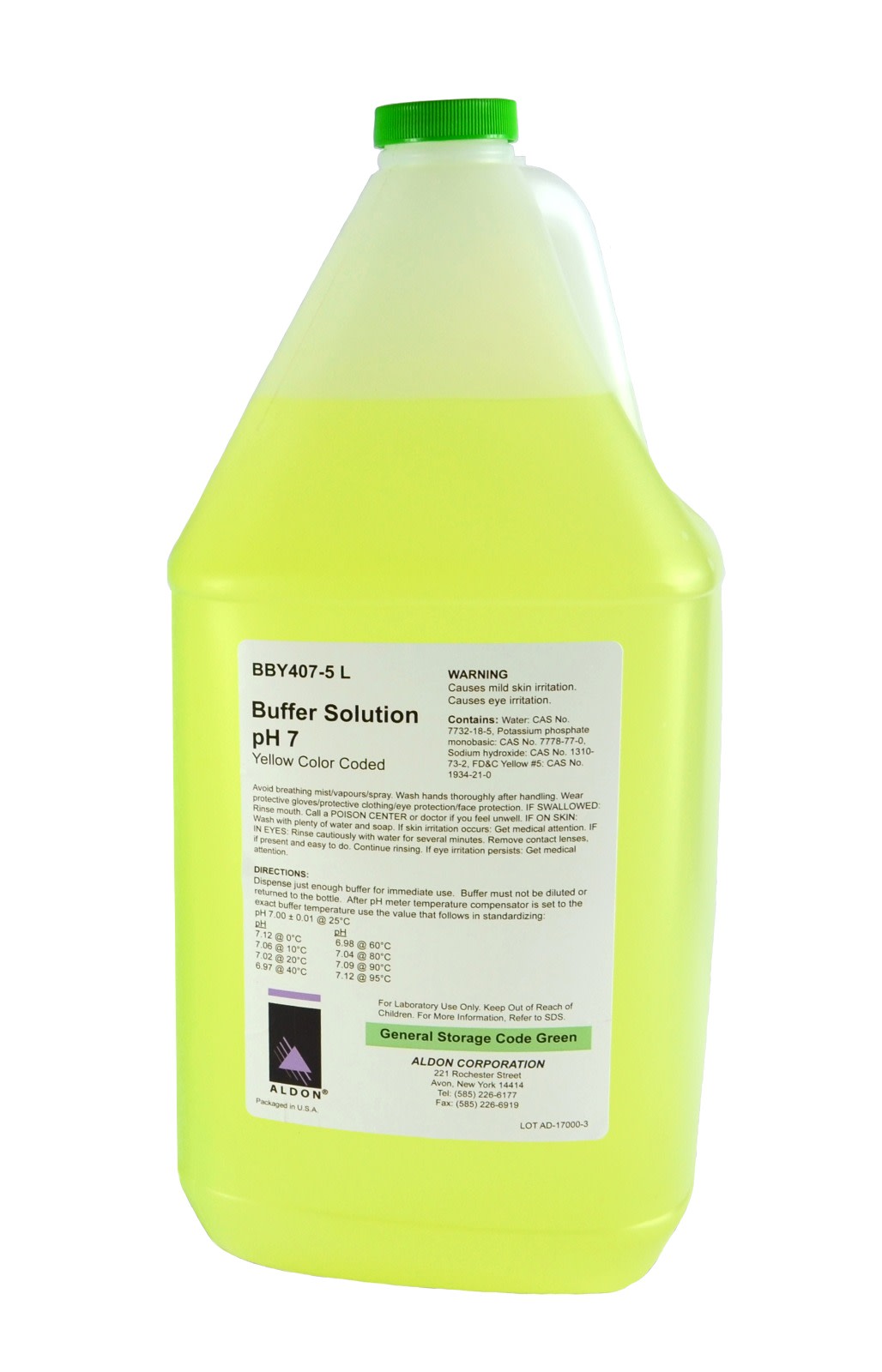 Yellow pH 7.00 Standard Buffer Solution, 5L