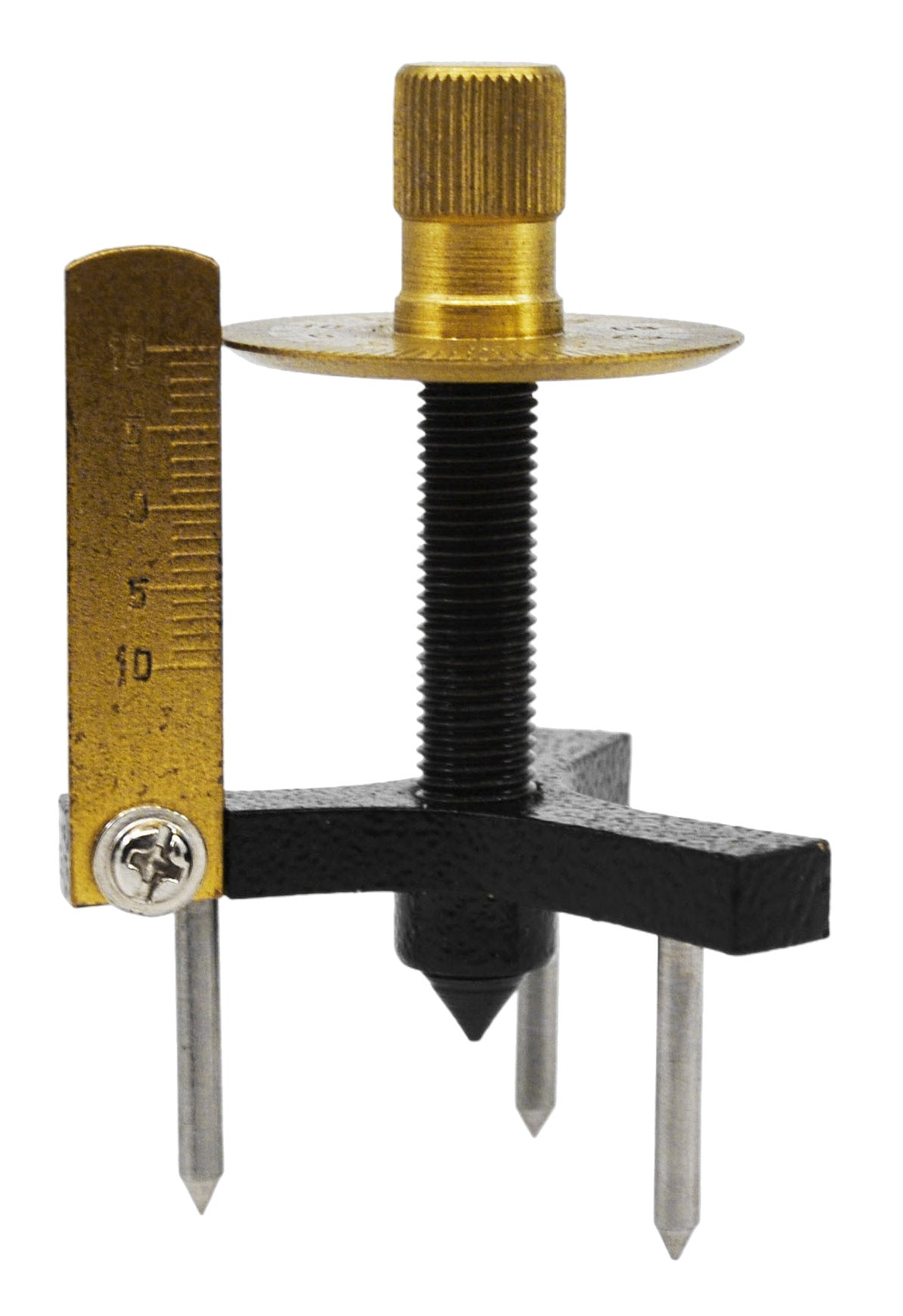Spherometer with Brass Dial Head and 3 Stainless Steel Legs, 2.5"