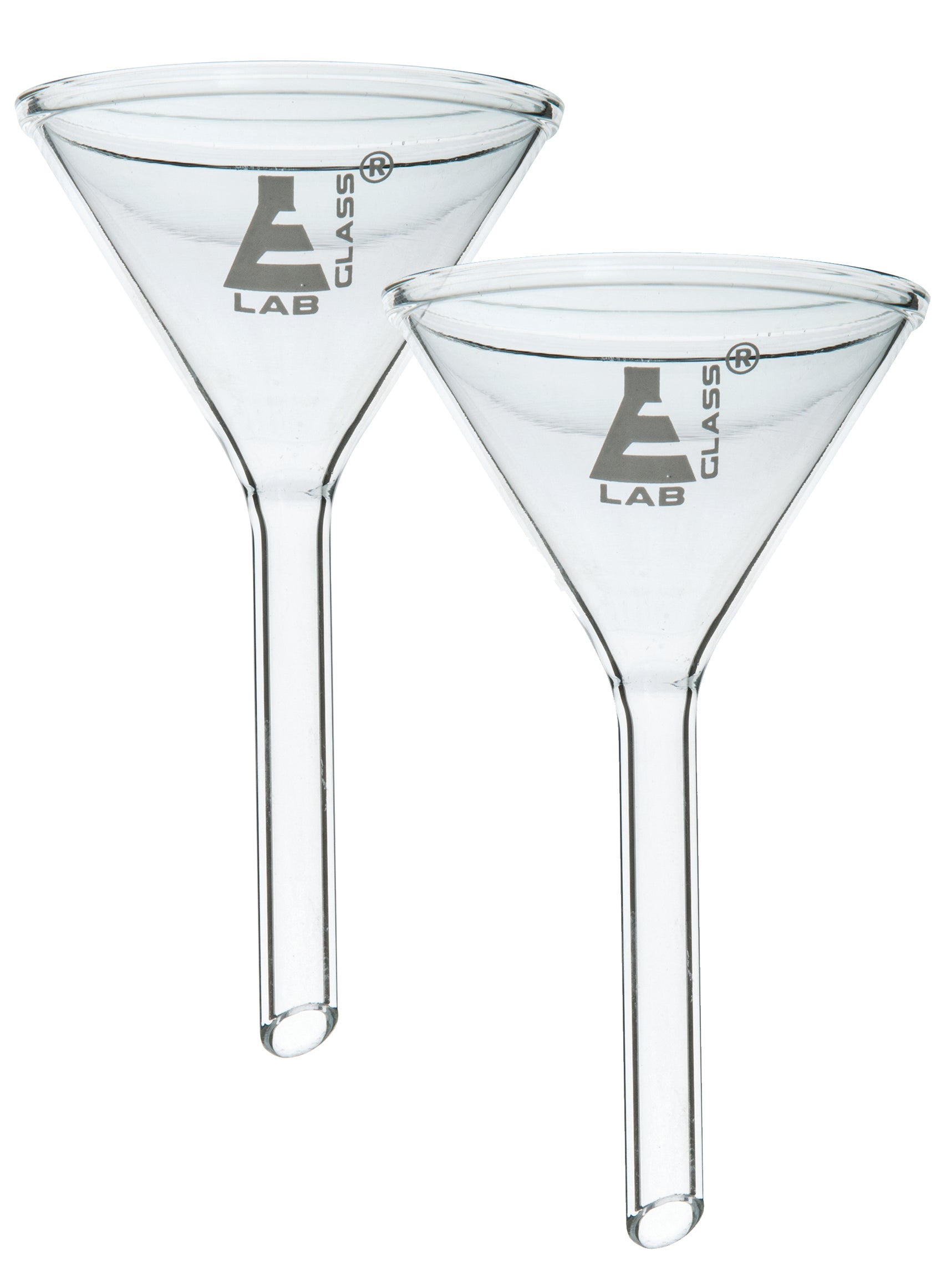 2-Pack Plain Stem 60-Degree Filter Funnels, 150mm, Borosilicate Glass