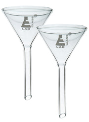 2-Pack Plain Stem 60-Degree Filter Funnels, 150mm, Borosilicate Glass