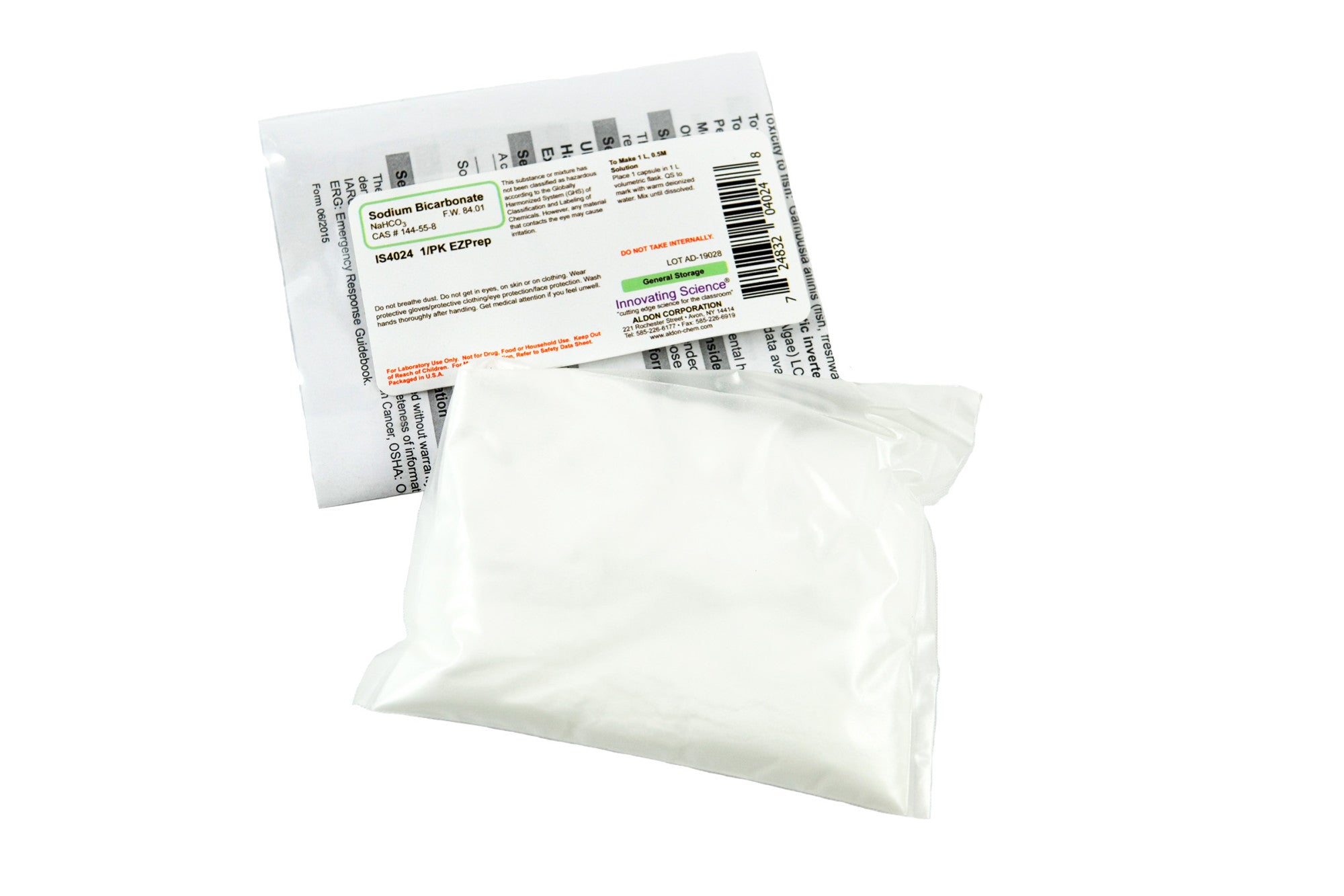 Sodium Bicarbonate: EZ-Prep - 1 Capsule - Makes 1 Liter 0.5M Solution