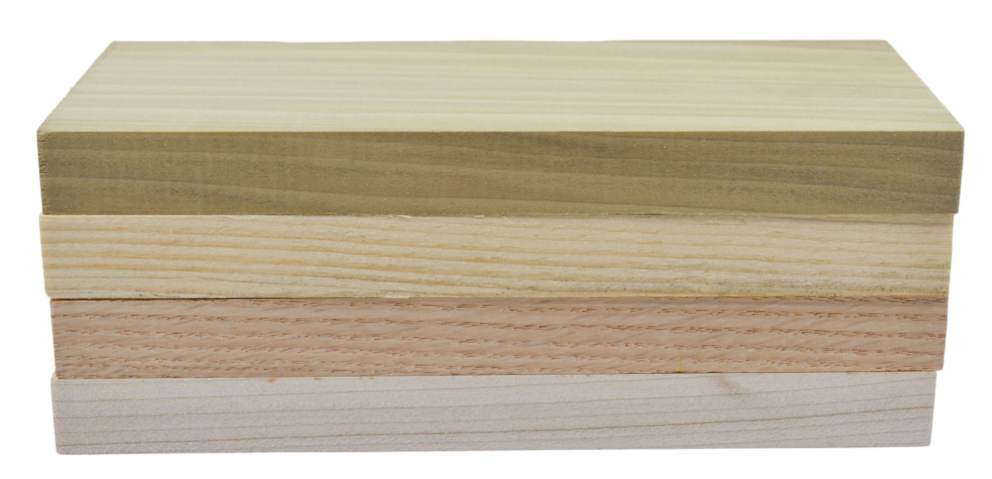 4-Species Wooden Boards Set, 8" (Poplar, Oak, Pine, Maple)