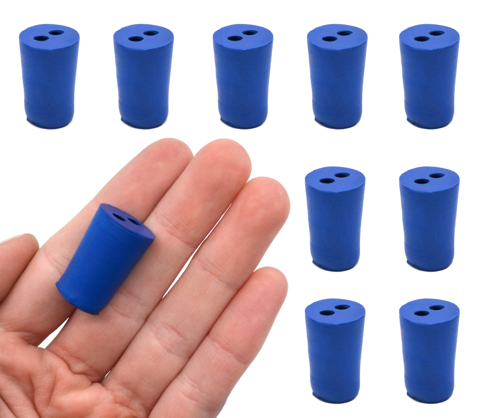Neoprene Stopper with 2 Holes, 10-Pack
