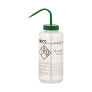 Methanol Wash Bottle, Polypropylene, 2-Color Label, 1000mL