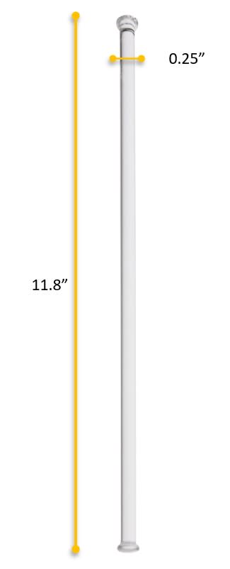 11.8" Glass Stirring Rod with Dual Button Ends, 6mm, 10-Pack