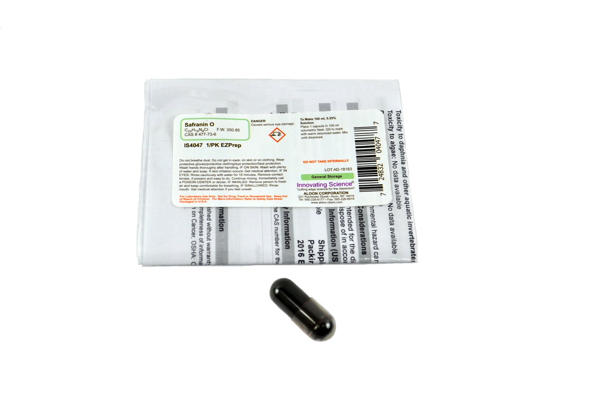 Safranin: EZ-Prep - Capsule - Makes 0.25% Solution 100Ml