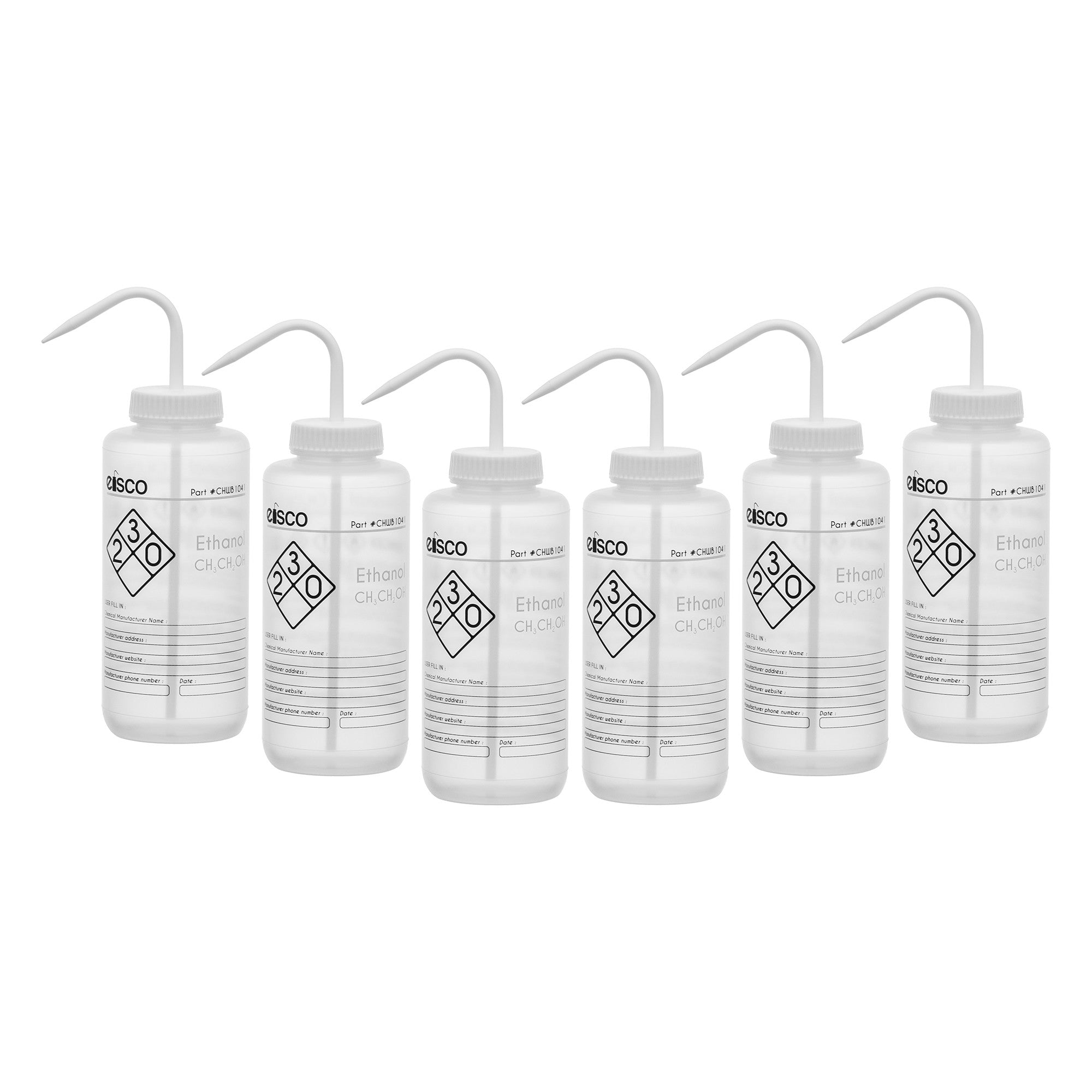 Ethanol Wash Bottle, LDPE, 2-Color Label, 1000mL