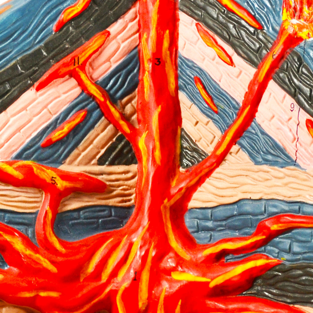 Active Volcano Tabletop Model with Cutaway View, 17"