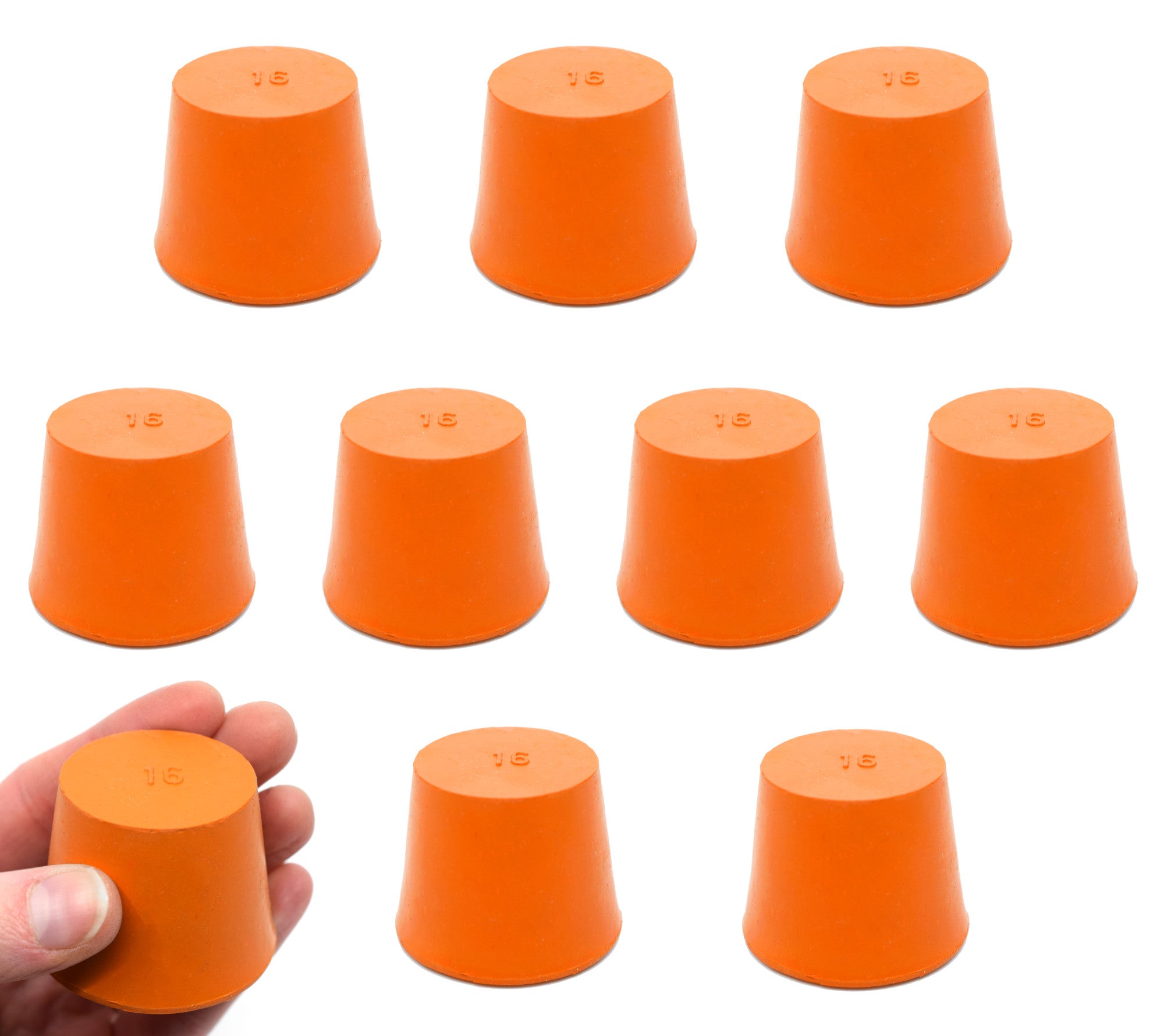 Solid Rubber Stopper, 10-Pack