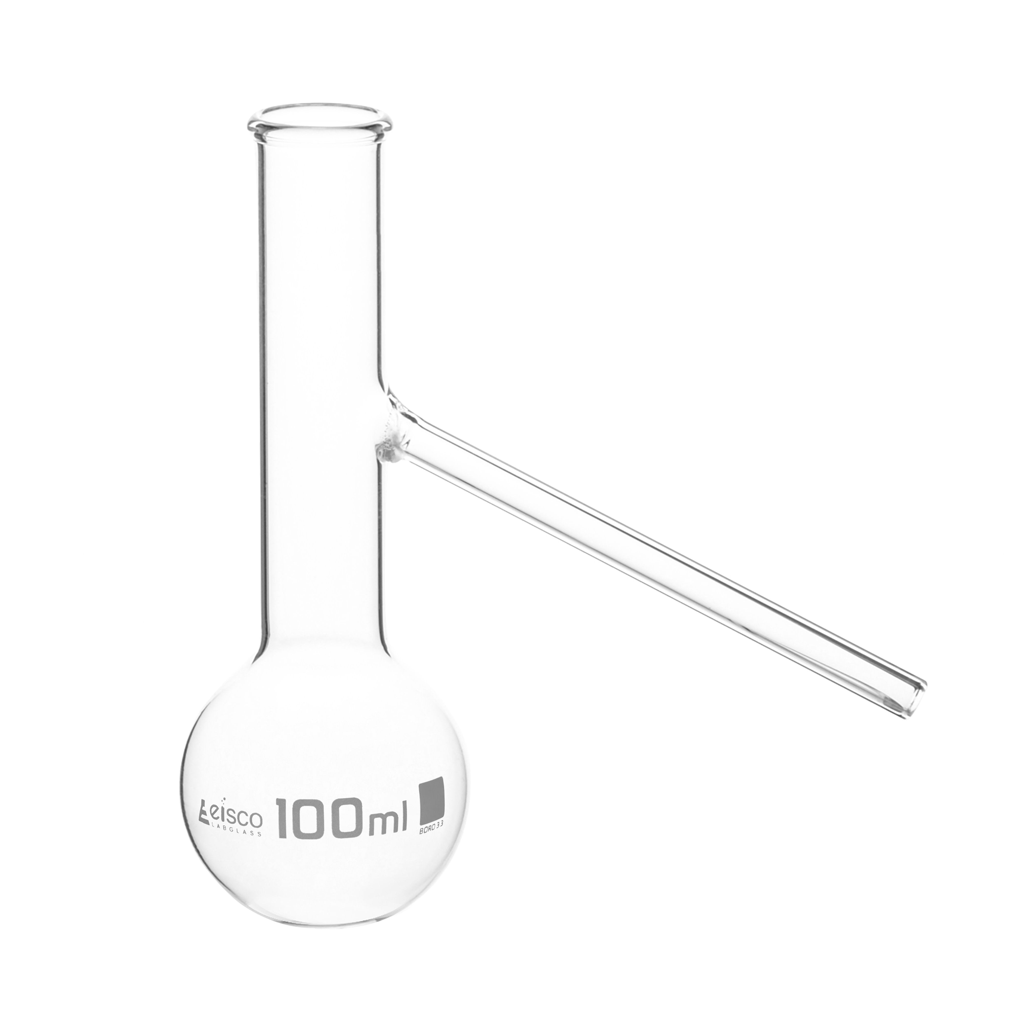 Round Bottom Borosilicate Glass Distillation Flask with Side Arm and Beaded Rim