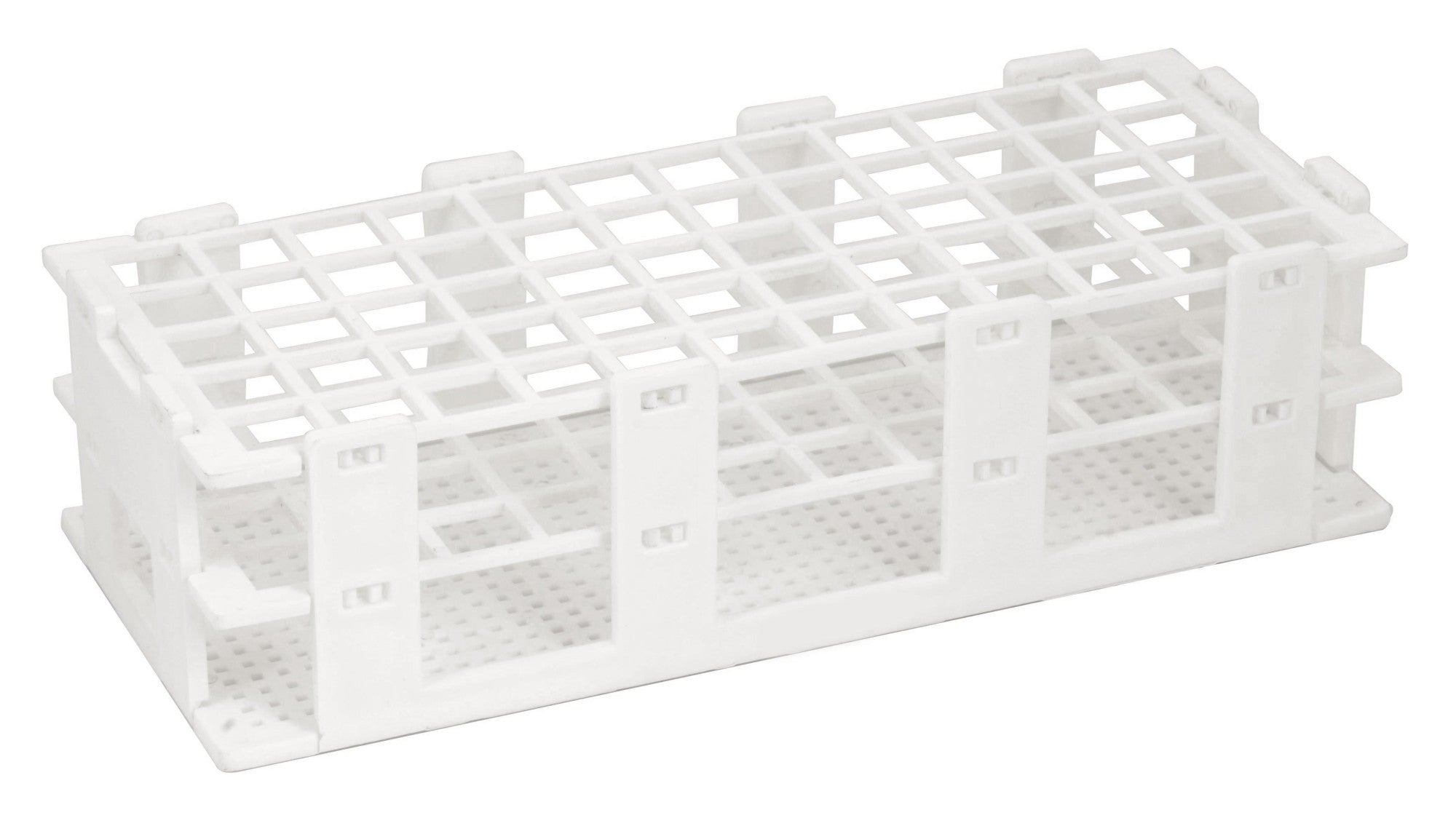 60-Tube Polypropylene Test Tube Rack for 16mm Tubes, 9.75" Wide