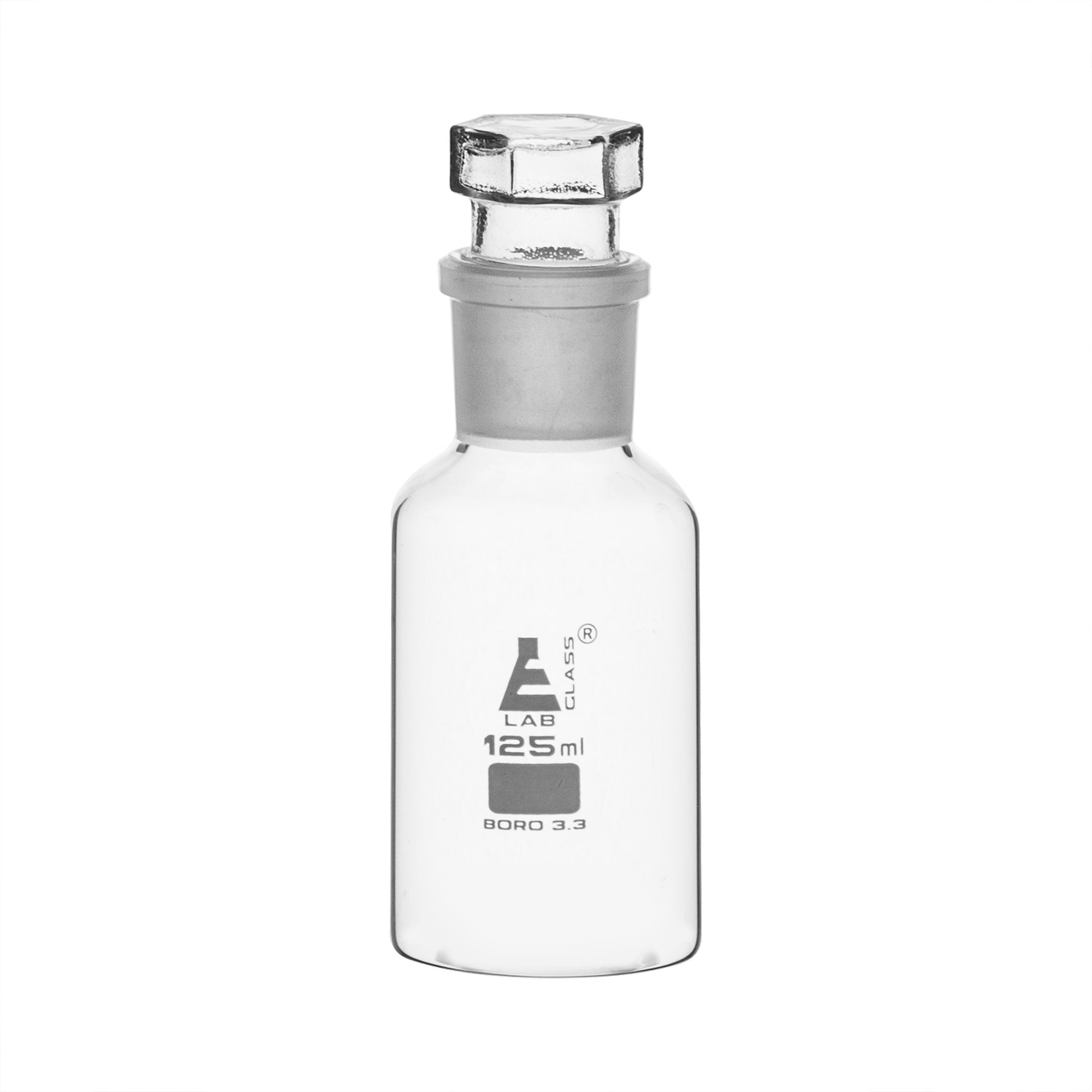 Wide Mouth Borosilicate Glass Reagent Bottle with Glass Stopper