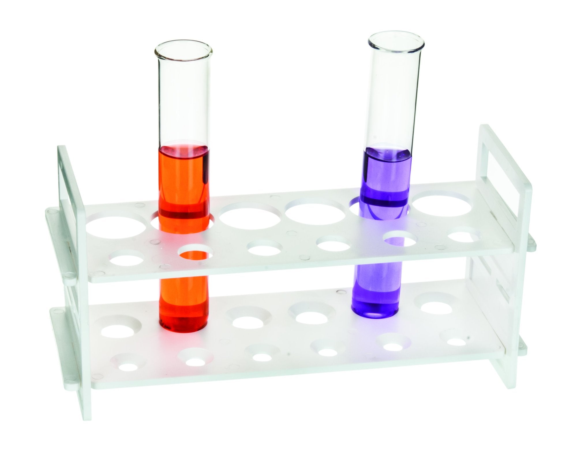 12-Hole Test Tube Stand for Mixed 30mm and 15mm Tubes, Polyethylene