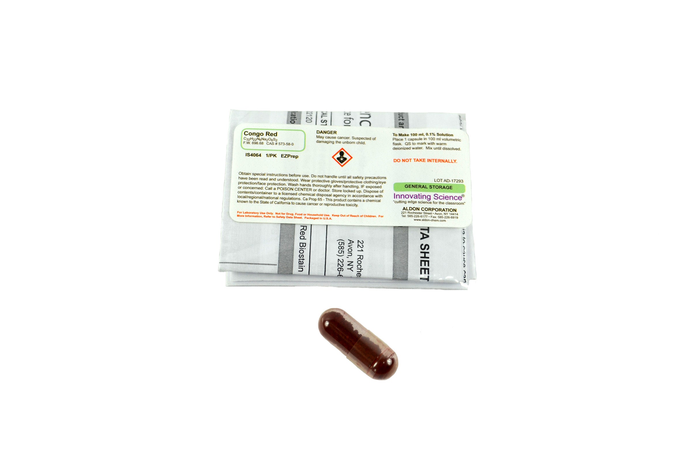 Congo Red: EZ-Prep - Capsule - Makes 0.1% Solution 100Ml