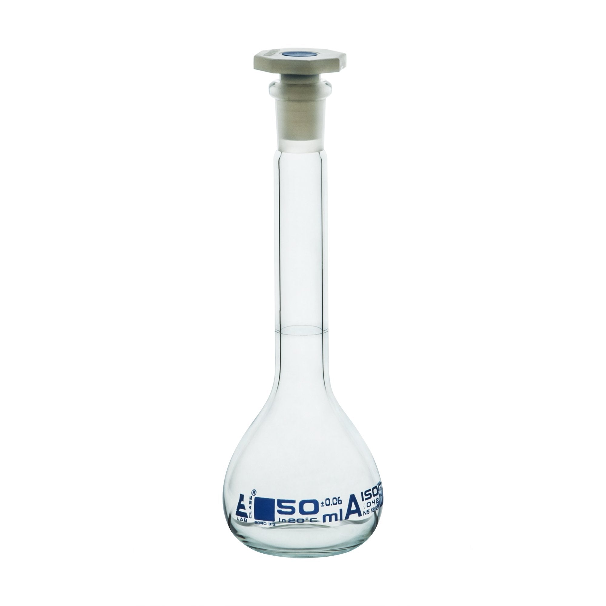 Class A Graduated Borosilicate Glass Volumetric Flask with Polypropylene Stopper