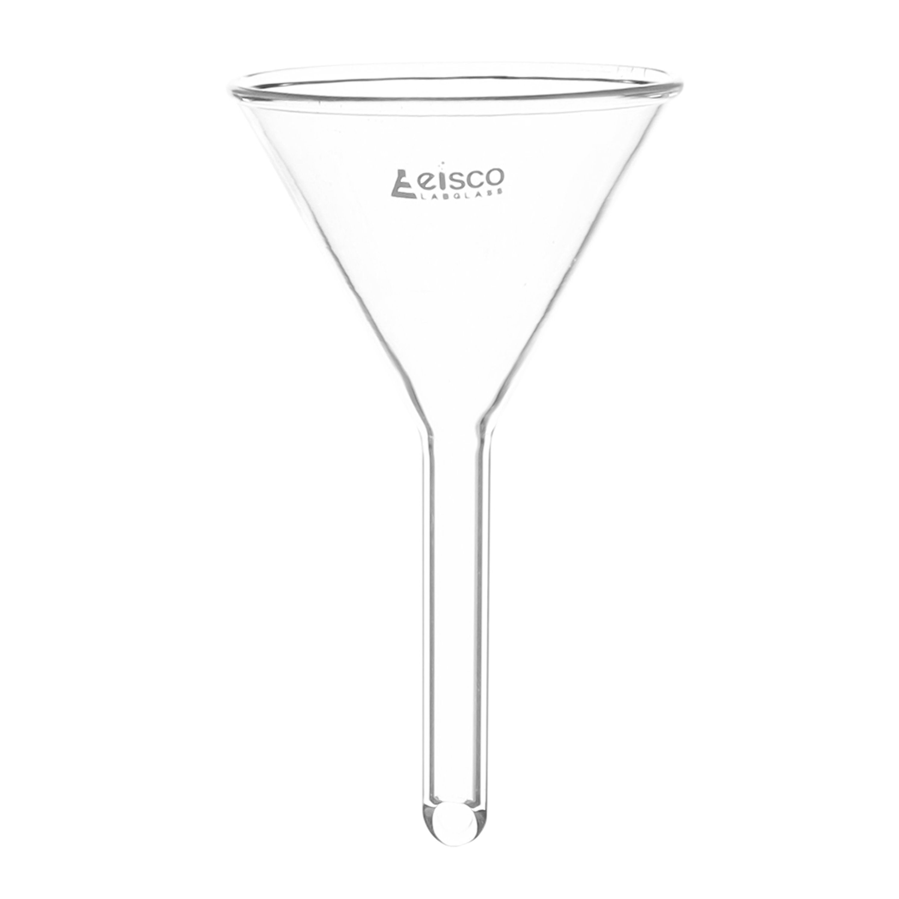 Borosilicate Glass Filter Funnel with Plain Stem