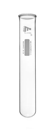 48-Pack Test Tubes with Beaded Rim and Marking Spot, 1.2mm Walls, 12mL, 16 x 100mm, Borosilicate Glass