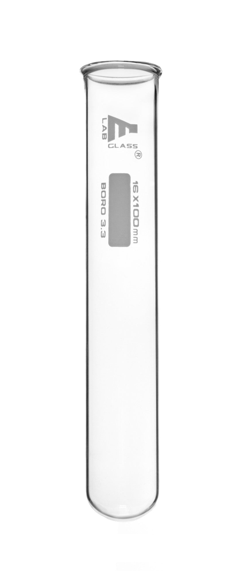 48-Pack Test Tubes with Beaded Rim and Marking Spot, 1.2mm Walls, 12mL, 16 x 100mm, Borosilicate Glass