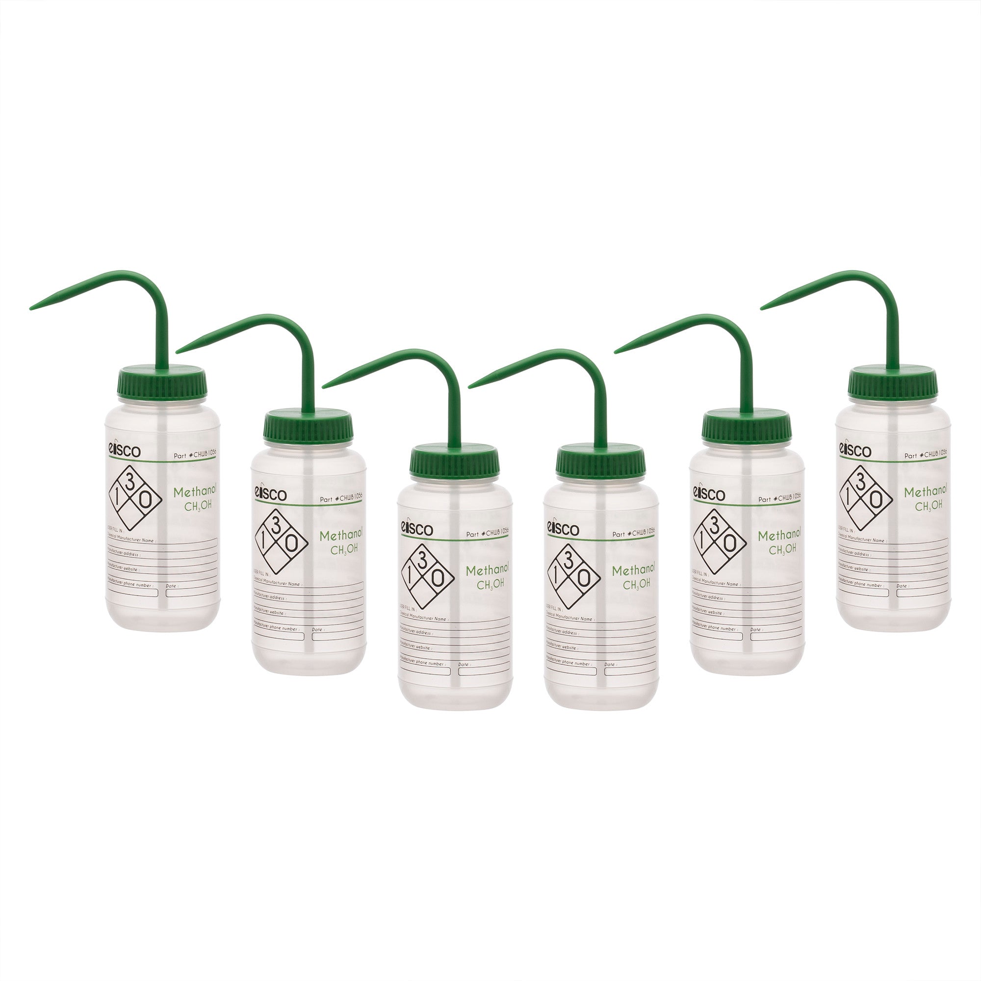 Methanol Wash Bottle, Polypropylene, 2-Color Label, 500mL