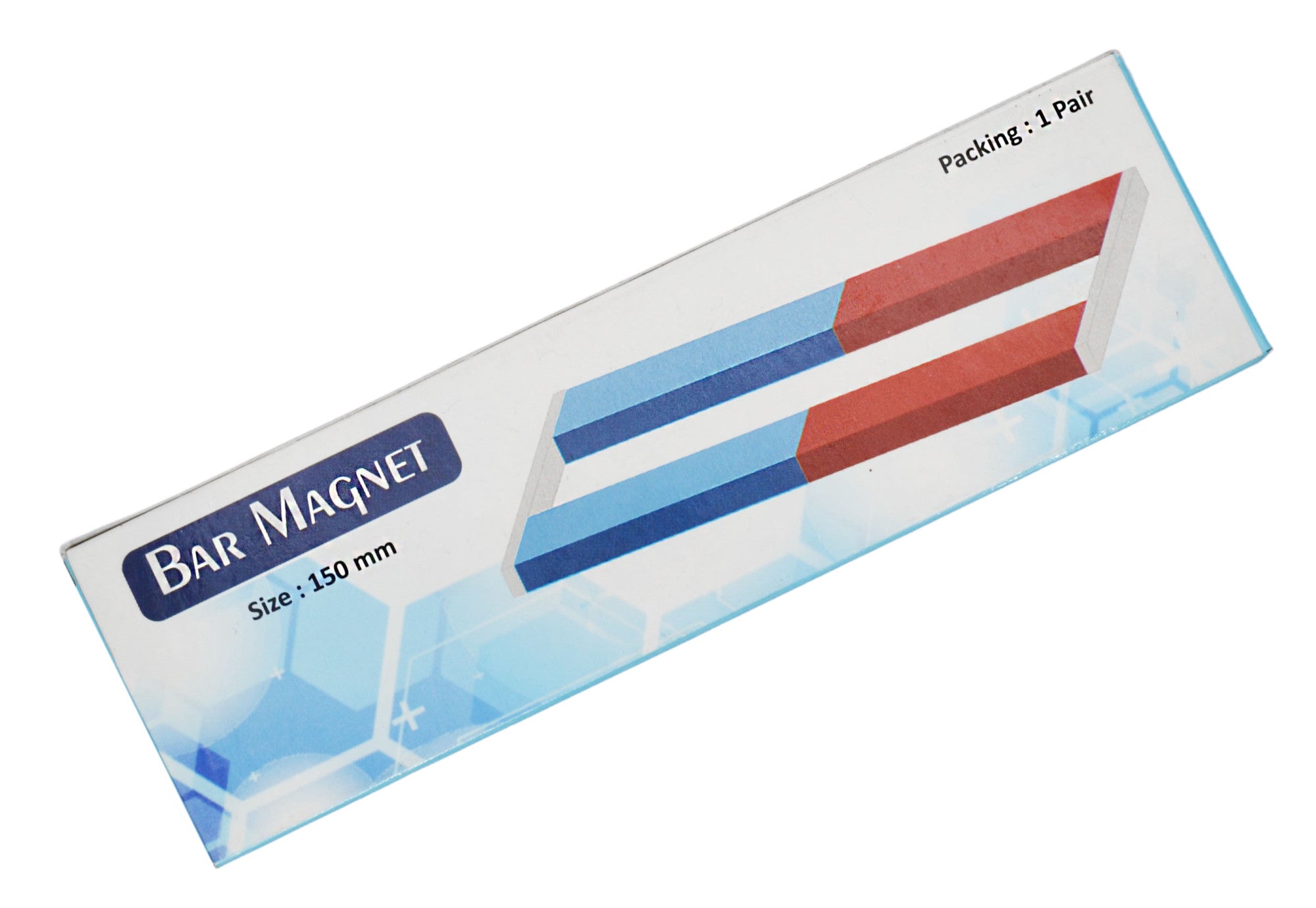 Chrome Steel Bar Magnet with Keepers, 6", 2-Pack