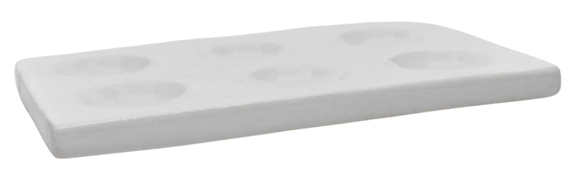 6-Well Glazed Porcelain Spot Plate, 4 x 2.8 inch