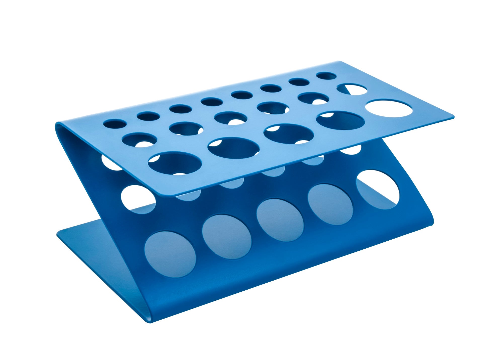 Z-Shape Aluminum Test Tube Stand for 18 Mixed Tubes (1", 0.75", 0.5")