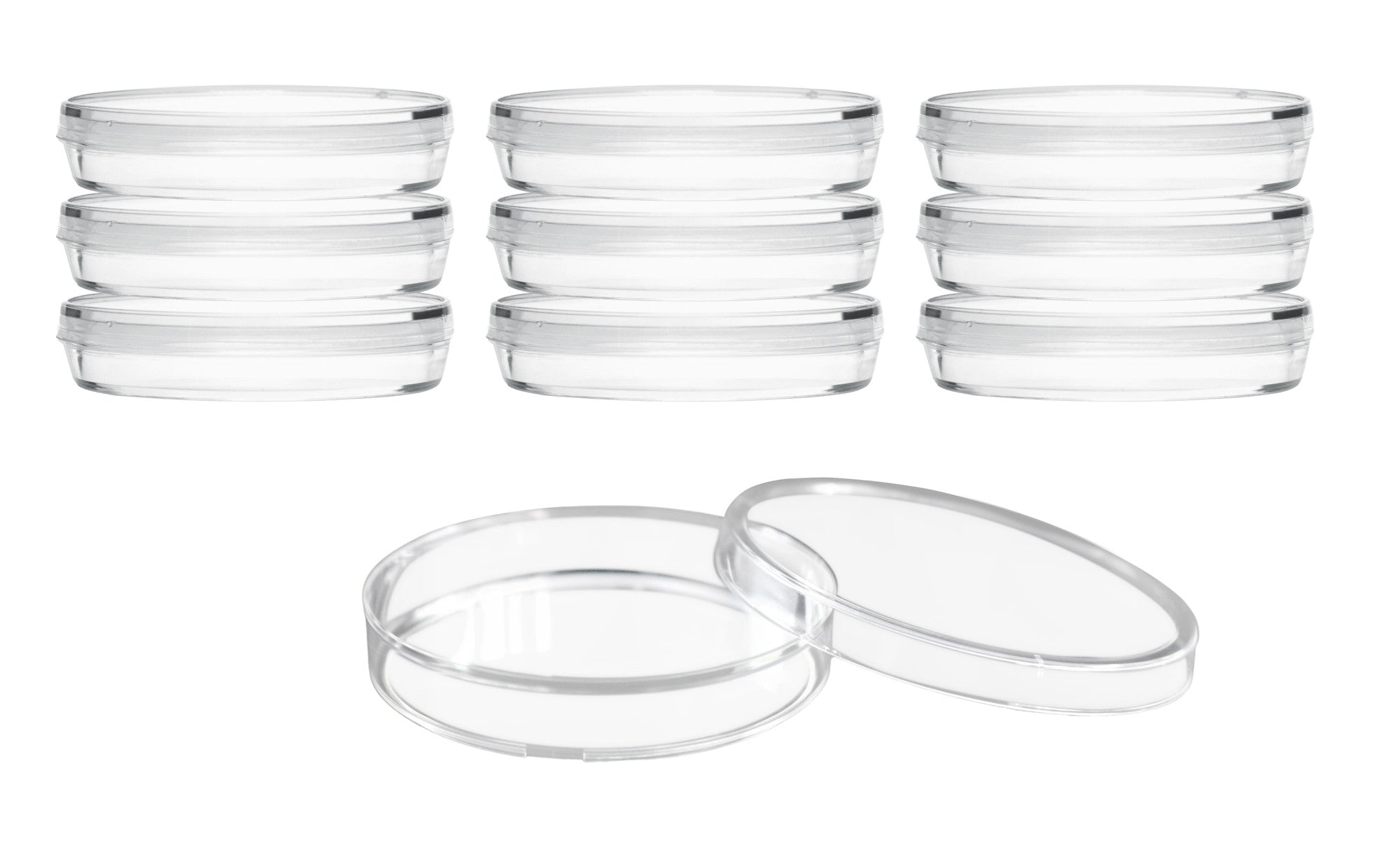 Sterile Triple-Vented Polystyrene Petri Dish with Lid, 10-Pack