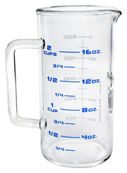 Tall Form Industrial Borosilicate 3.3 Glass Beaker Mug with Spout, 500mL