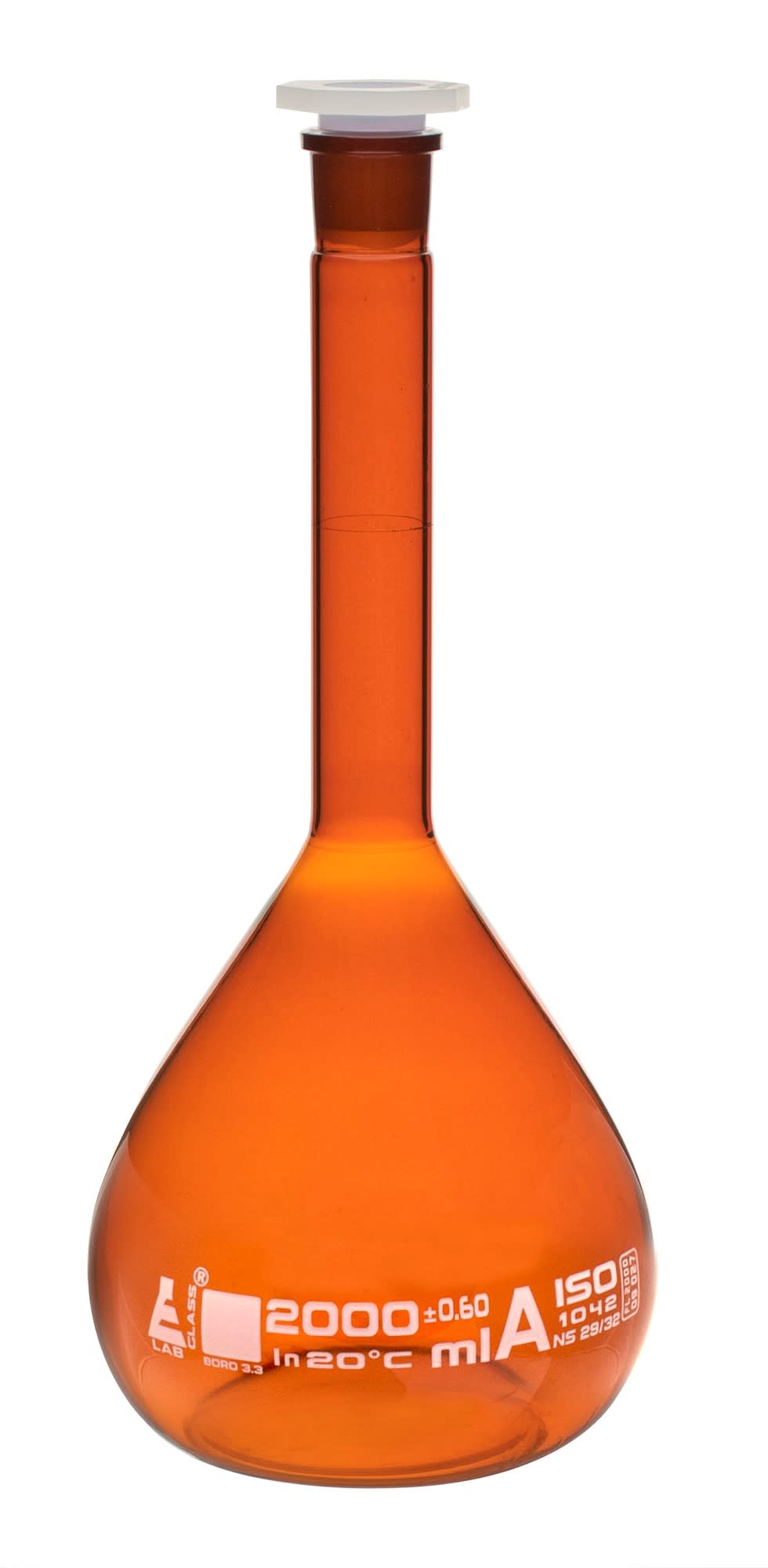 Class A Borosilicate Glass Volumetric Flask with Polypropylene Stopper