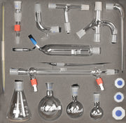 17-Piece Advanced Organic Chemistry Distillation Glassware Set with 22 Interchangeable Fittings, Borosilicate Glass