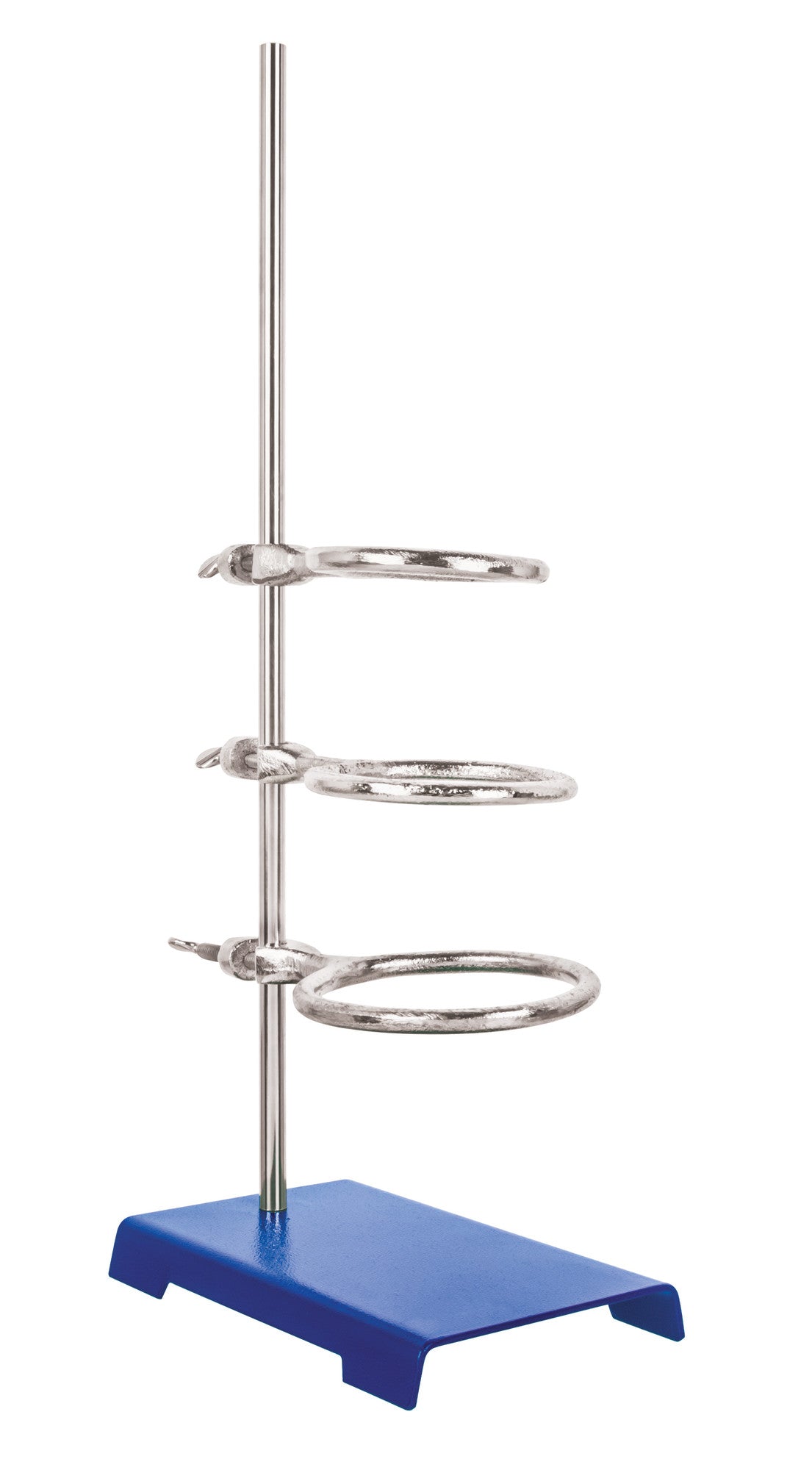 5-Piece Rectangular Retort Stand Set with Rod and 3 Support Rings (3", 4", 5")