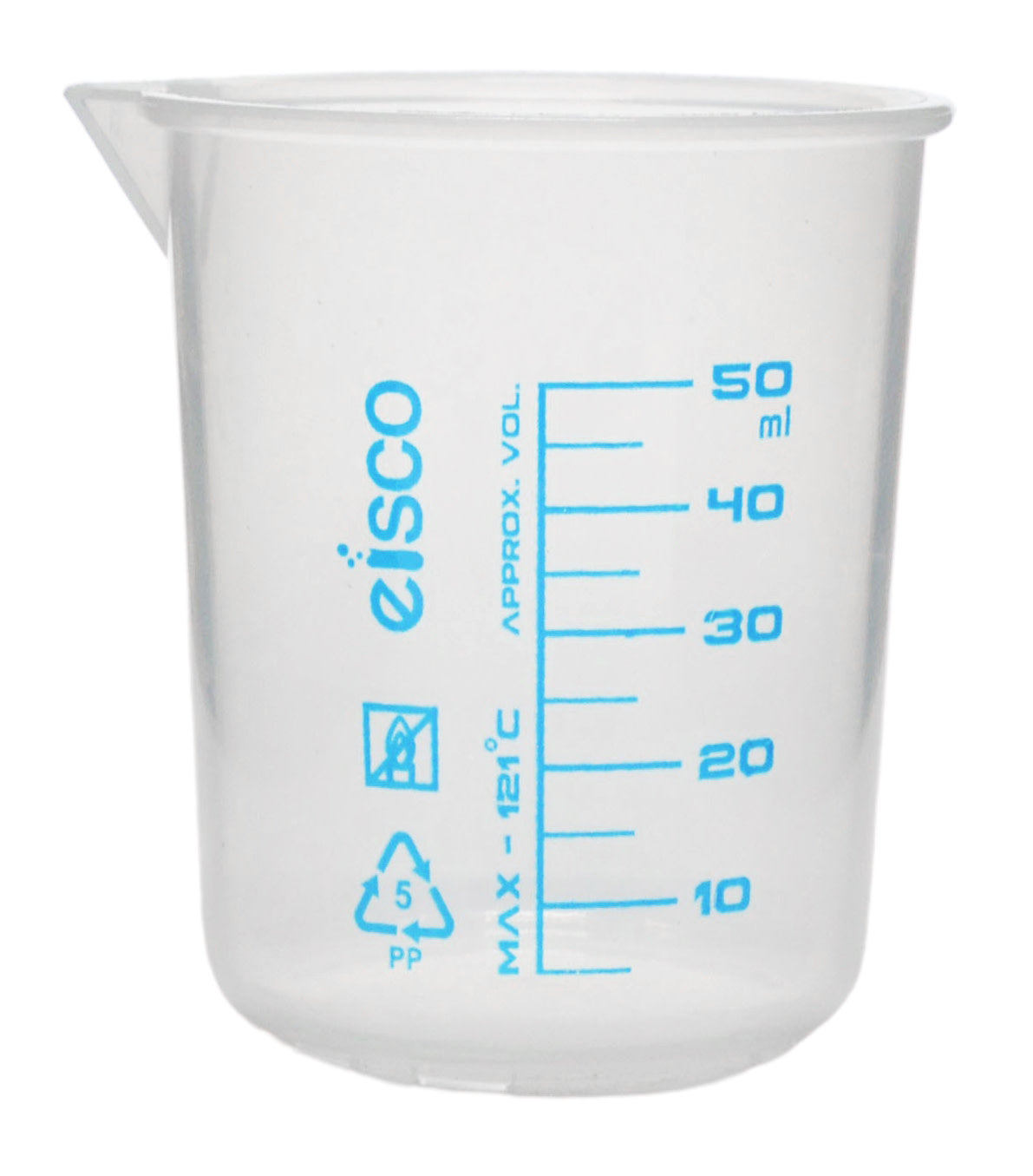 5-Piece Screen-Printed Polypropylene Beaker Set with Spout, 50/100/250/600/1000mL