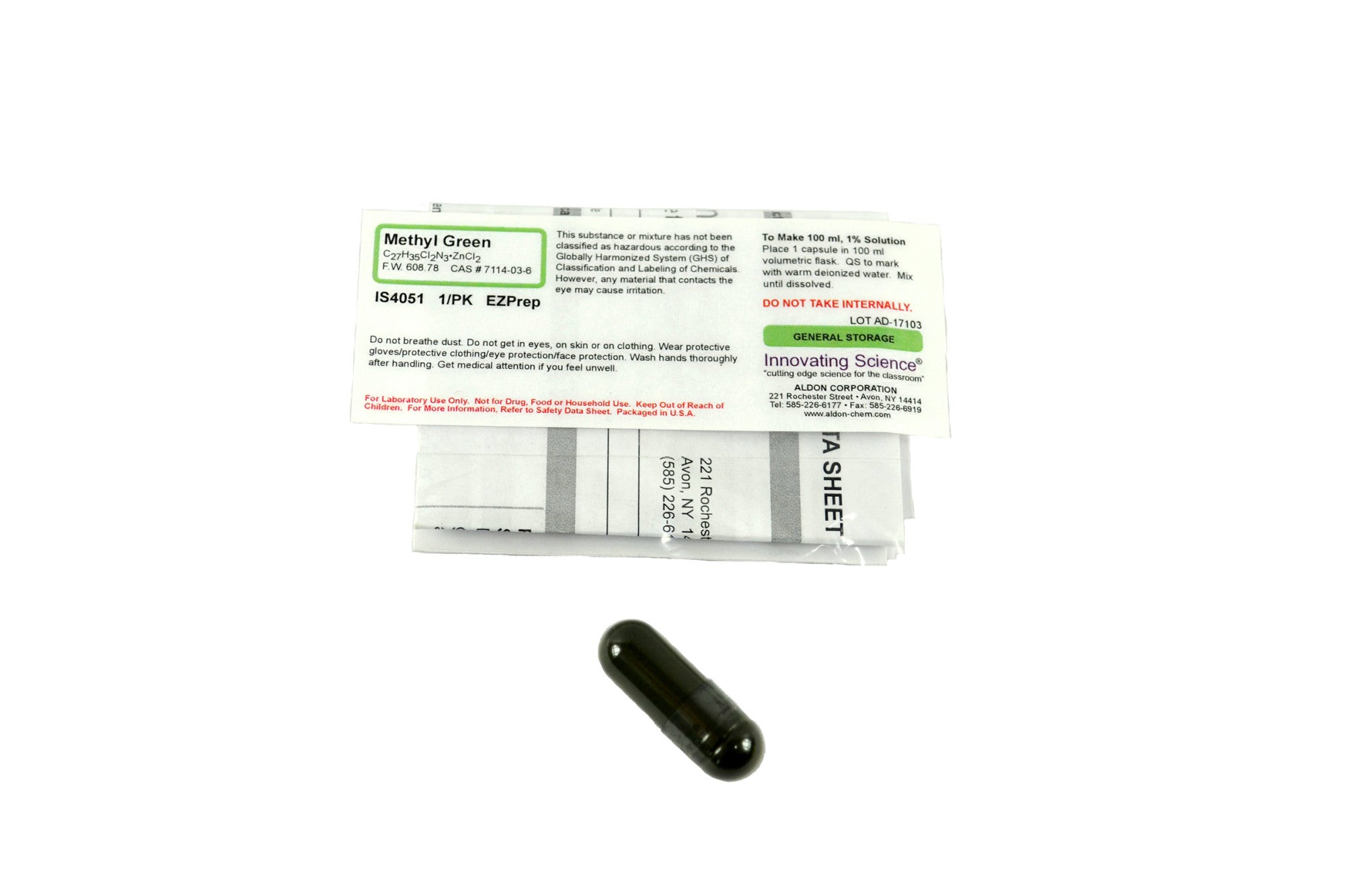 Methyl Green: EZ-Prep - Capsule - Makes 1% Solution 100Ml