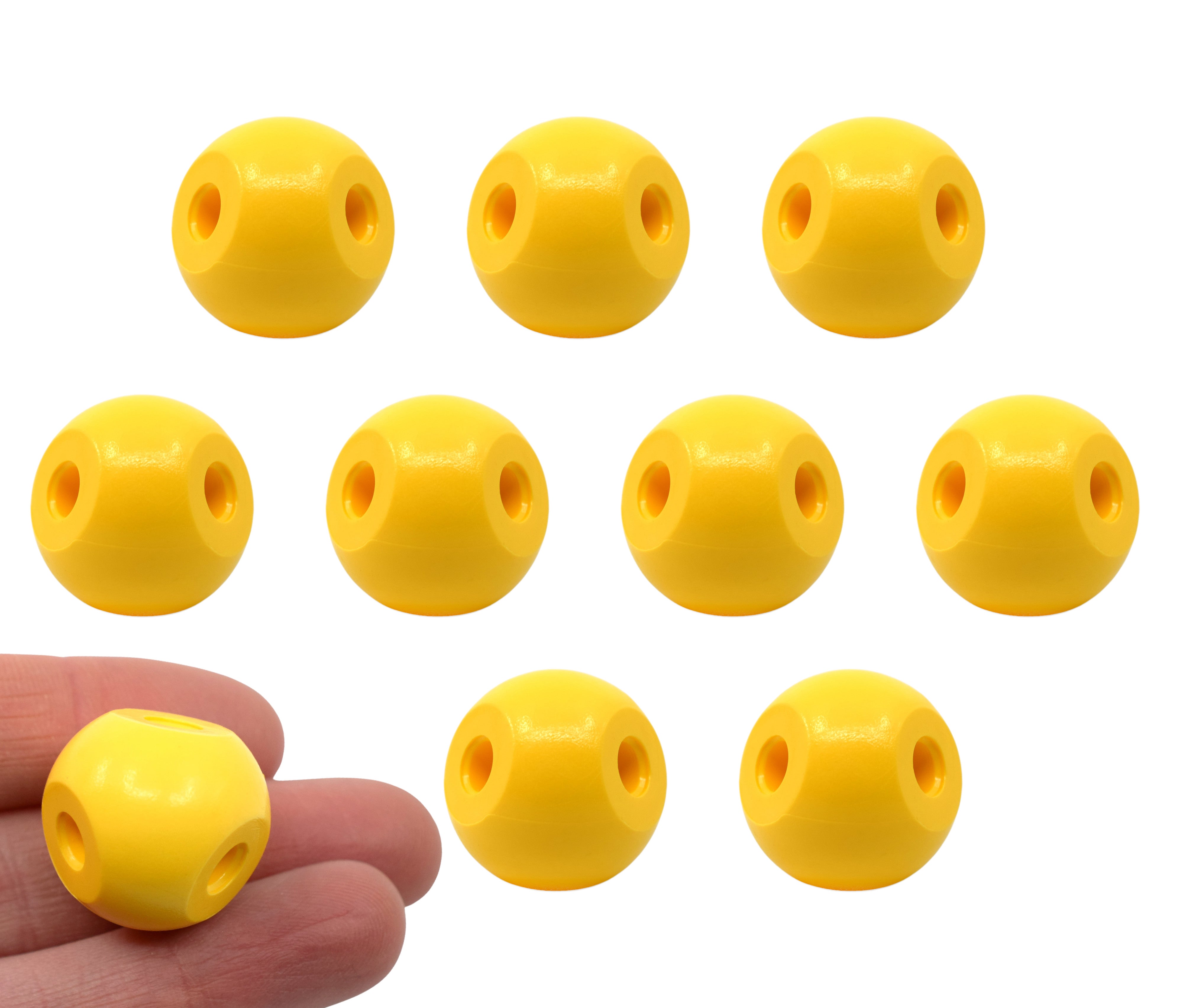 Yellow Molecular Model Atom, 2.2cm, 4 Holes, 10-Pack