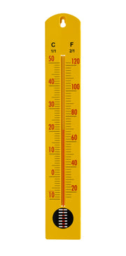 Wall Thermometer, 2.4 x 15.75", Plastic Mount, -10 to 50°C