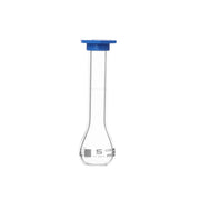 ASTM Class B Volumetric Flask with Snap Cap, 5mL, White Markings, Borosilicate Glass