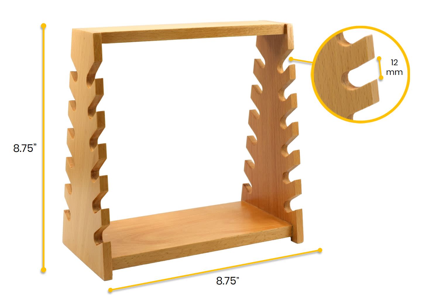 Wooden Pipette Rack for 12 Pipettes, Horizontal, 8.75"